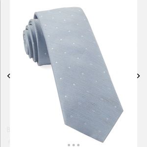 NWT TIE BAR Bulletin Dot Slate Blue Skinny Tie 2.5